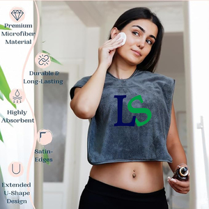<span class=keywords><strong>Masque</strong></span> facial d'esthéticienne de Logo personnalisé professionnel enlevant le visage enveloppement Salon de beauté microfibre soins de la peau serviettes de Spa fendues en forme de U - Product Image 6