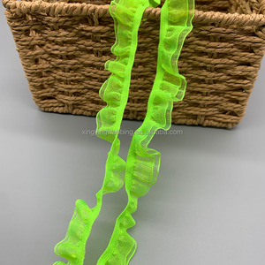 Chất Lượng Cao Jacquard Nylon Vải 20Mm Đôi Tuyết Gạc Đàn Hồi Bằng Gỗ Tai Ren Cắt Ban Nhạc Thời Trang Quần Áo Váy Mũ Logo - Product Image 5