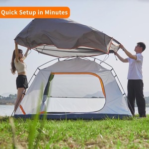 Tente de <span class=keywords><strong>camping</strong></span> familiale à montage rapide OEM, double couche, imperméable, avec poteaux pré-attachés pour un abri extérieur facile - Product Image 1