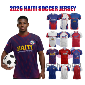Kaos Jersey Sepak Bola Haiti 1974-2026 Koup Mondyal La Haiti Fans T-Shirt Pria Kerah Bulat Bernapas Lengan Pendek Full Print Custom Tee - Product Image 2
