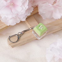 Custom Logo Anime LED Keyboard Keychain Keycap Stress Relief Switch Button Keycaps Fidget Clicker Plastic