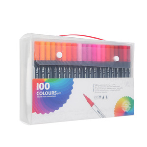 Fournitures scolaires, ensemble de stylos pinceaux à eau, 12/24/36/48/60/72/80/100/120 couleurs, dessin, coloriage, stylo pinceau à eau double tête - Product Image 4