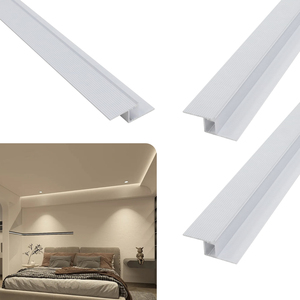 Profil d'angle en <span class=keywords><strong>aluminium</strong></span> 156, profil LED Shadow, noir argenté, Alu, éclairage de pièce, décoration LED - Product Image 1