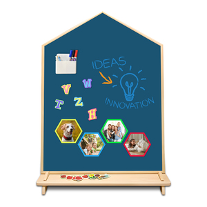 <span class=keywords><strong>Pizarra</strong></span> Magnética con Soporte <span class=keywords><strong>en</strong></span> Forma de Casa, <span class=keywords><strong>Pizarra</strong></span> de Dibujo de Madera Ecológica para Niños Preescolares, para Escribir y Dibujar - Product Image 3