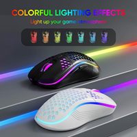 Mouse Komputer Seluler Profesional Nirkabel untuk Gaming, Ringan, Ergonomis, Sensor Optik, Lampu Latar RGB