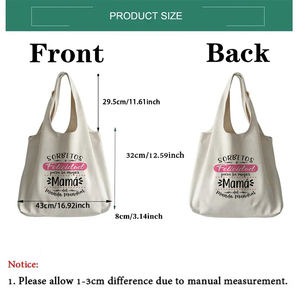 I Have A Best Mom in The World-Sac fourre-tout en toile avec motif imprimé, sac à bandoulière personnalisé <span class=keywords><strong>pour</strong></span> les mères de voyage, 1 pièce - Product Image 2