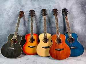 Guitarra Acústica GALYDA de 36 Pulgadas con Tapa Sólida, Incrustaciones de Concha, Acabado Brillante, Guitarra de Viaje con Ribete de Abulón, Venta al Por Mayor - Product Image 3