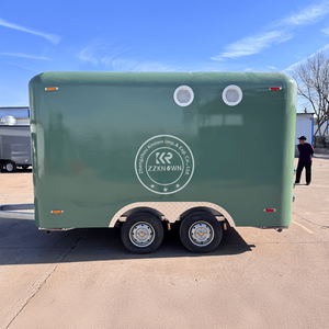 Remorque alimentaire en métal vert à <span class=keywords><strong>prix</strong></span> d'usine, remorque de concession personnalisée, cuisine mobile, remorque de vente de café, glaces et nourriture de rue - Product Image 5