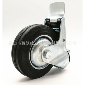 <b>Swivel</b> Caster Wheel With Brake 100mm Rubber Industrial Furniture Casters Silent M12 Screw Rod - Product Image 3