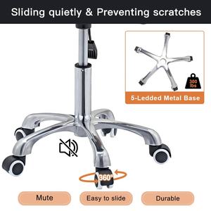 Tabouret de <span class=keywords><strong>selle</strong></span> ergonomique Chaise pivotante roulante réglable de salon avec coussin doux et confortable <span class=keywords><strong>Tige</strong></span> d'air de levage Base en alliage d'aluminium - Product Image 3