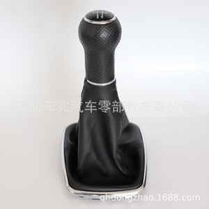 Vw Golf 345 Leather Gear <b>Knob</b> Black With Blue Stitching Ergonomic <b>Shift</b> Lever Cover For Manual Transmission Cars - Product Image 3