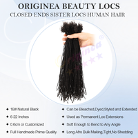 Originea Expédition Rapide Extensions de Micro Locs en Cheveux Humains 100% Naturels 0.1cm 0.2cm Sisterloc pour Femmes Vente en Gros