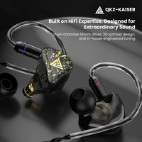 Écouteurs filaires QKZ Kaiser avec microphone, écouteurs HiFi pour la musique, écouteurs professionnels pour le jeu et le sport, suppression du bruit