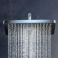 Prix d'usine Mélangeur de pluie en laiton de luxe Ensemble de douche piano Système de salle de bain mural Jet Massage Motif Surface chromée