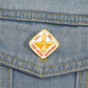 เข็มกลัดโลหะเคลือบรูปปูรูปอาหารจีนแสนตลกมีปกกระเป๋าเป้สะพายหลังเครื่องประดับของขวัญขายส่ง - Product Image 1