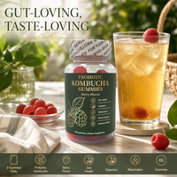 Gummies de Kombucha à Marque Blanche OEM – Probiotiques, Prébiotiques, Thé Fermenté pour la Santé Digestive Intestinale – Complément Alimentaire