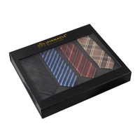 Cravate à rayures en soie d'affaires de luxe corbatas emballage boîte-cadeau fête de mariage logo personnalisé hommes cravates ensemble de cravate coffret