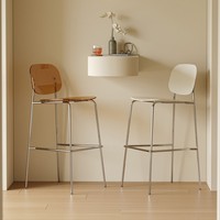 Tabouret de bar transparent, chaise haute de comptoir créative en acrylique de style nordique avec dossier pour gîte, complexe hôtelier, club et café