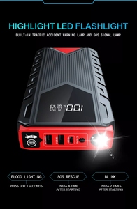 2025 New 20000mAh ngân hàng điện cầm tay xe Jumper bắt đầu thiết bị với ánh sáng LED 12V tự động khẩn cấp xe nhảy khởi động phí - Product Image 2