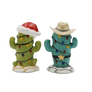 Salière et poivrière Xmas <span class=keywords><strong>Cactus</strong></span>, multicolore, 2 1/8 "x 1 7/8" x 3 1/4 "H - Product Image 1