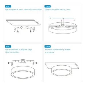 12W LED plafoniera con 3 tonalità calde schema di colore bianco neutro - Product Image 2