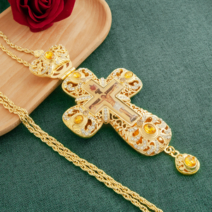 Nuovo ciondolo croce pettorale vescovo ortodosso doppio lato santo gesù crocifisso pendente per vescovo religione dono rituale - Product Image 3