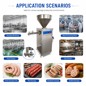 Máquina Automática Eléctrica para Rellenar <span class=keywords><strong>Salchichas</strong></span> <span class=keywords><strong>de</strong></span> Carne <span class=keywords><strong>de</strong></span> Res, Bratwurst y Salsiccia, <span class=keywords><strong>de</strong></span> Acero Inoxidable, con Sistema Neumático - Product Image 6