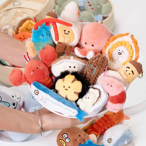 Genuine Seafood Market Plush Pendant Lobster Pollock Keychain Hanging Ornament Cartoon Cute Doll Gift Super Soft Polyester Fiber