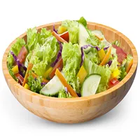 Hochwertige nachhaltige natürliche große Bambus-Salats ch üssel für Obst oder Salate