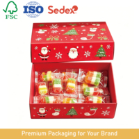 Boîte cadeau en carton rigide avec couvercle imprimé personnalisé, emballage cadeau de Noël, bonbons, biscuits, friandises, aliments, boîte cadeau de luxe, écologique