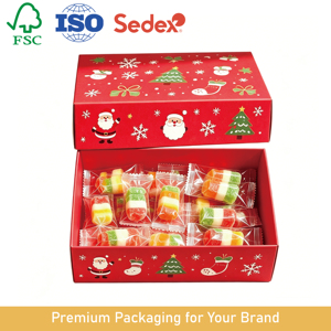 Scatola Regalo <span class=keywords><strong>di</strong></span> Lusso Personalizzata con Coperchio Stampato, Confezione in Cartone Rigido per Caramelle, Biscotti, Dolci Natalizi, Eco-Friendly - Product Image 1