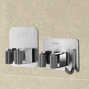 Buckle-type fixing buckle stainless steel <b>mop</b> hook broom <b>wall</b>-mounted storage broom rack manufacturer wholesale - Product Image 2