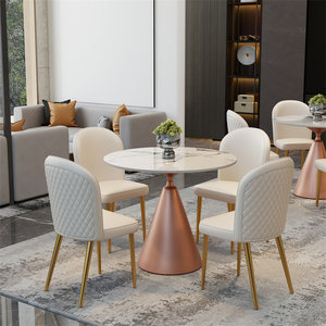 Mesa Pequeña Personalizable para Negociaciones, Estilo Italiano Minimalista, Tablero de Roca, Diseño Little Red Riding Book, Mesa de Comedor Pequeña Informal para <span class=keywords><strong>el</strong></span> Hogar - Product Image 2