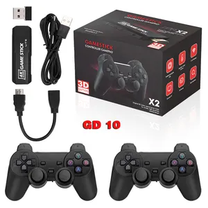 Fabrika fiyat 64/128GB çift oyuncular kablosuz 4K HD video gamebox x2 artı konsolu GD 10S PSP için klasik oyunlar kutusu/PS1