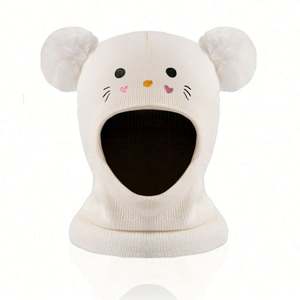 Gorro de Punto con Bordado de Gato de Dibujos Animados para Niños, Gorro Cálido para Bebés, Niños y Niñas, para Otoño e Invierno, Gorro de Moda - Product Image 5