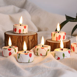 Velas LED Decorativas para el Hogar con Llama Realista en 3D, Funcionan con Pilas, Velas LED sin Llama con Forma de Cereza, Funcionan con Pilas - Product Image 2