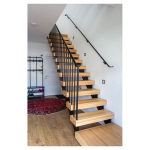 <span class=keywords><strong>Escalier</strong></span> droit moderne en bois sur mesure avec poutre d'<span class=keywords><strong>escalier</strong></span> centrale simple ou double pour projets <span class=keywords><strong>de</strong></span> villas et maisons - Product Image 2
