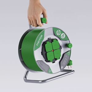 Enrouleur de câble <span class=keywords><strong>électrique</strong></span> <span class=keywords><strong>50m</strong></span>, câble en caoutchouc H05RR/H07RN, <span class=keywords><strong>rallonge</strong></span> 4 prises 16A IP44, usage <span class=keywords><strong>extérieur</strong></span> robuste pour appareils électroménagers - Product Image 4