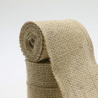 Rubans en toile de jute naturelle en gros, rouleaux de 63 mm de largeur, double face, motif uni de Noël pour emballage cadeau