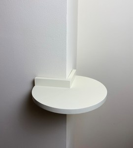 Étagère flottante 3/4 cercle, lieu de travail, étagère Feng Shui, cacher l'<span class=keywords><strong>angle</strong></span>, étagère à bord droit d'<span class=keywords><strong>angle</strong></span>, étagère à plantes rustique grise - Product Image 3