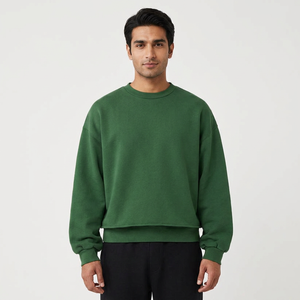 Sudadera Básica Extra Grande con Cuello Redondo para Hombre, Ropa de Trabajo Informal con Estampado Bordado en Relieve, 100% Algodón para Invierno - Product Image 1