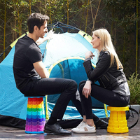 Tabouret de camping pliable réglable en hauteur KingGear, moderne, pour l'extérieur, portable, rétractable, télescopique, capacité 150 kg
