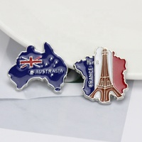 Nuevo Broche de Viaje con Diseño Creativo de Torre de PVC, Mapa de Francia y Bandera del Reino Unido, Impresión por Transferencia de Calor, Accesorio para Ropa