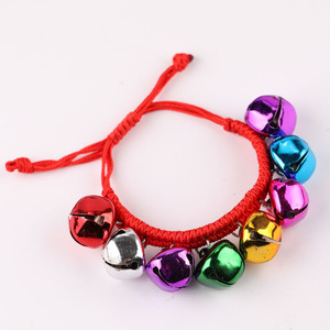 Bracelets de danse pour enfants, clochettes réglables en métal, accessoires pour spectacles de fête, couleurs arc-en-ciel rouge - Product Image 2