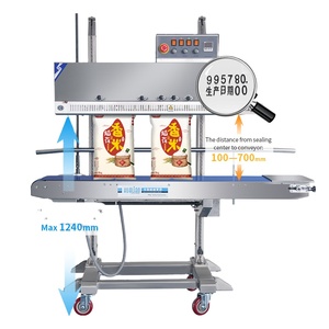 Sellador de banda Vertical automático continuo, bolsa de envasado de alimentos, máquina de sellado térmico con cabeza ajustable - Product Image 2
