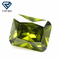 Pierres précieuses synthétiques en zircone cubique de qualité 5A, taille octogonale, 3*5-13*18 mm, péridot/péridot foncé, pierres en vrac, forme octogonale