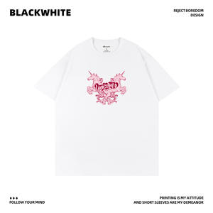 Camiseta de manga corta de algodón unisex con diseño de unicornio estampado, cuello redondo, corte holgado, Top informal de verano Q44 - Product Image 4