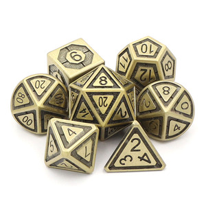 Jeu de dés polyédriques en alliage de zinc, robustes, pour <span class=keywords><strong>DND</strong></span> RPG, pour collection de jeux de société et cadeau d'affaires - Product Image 2
