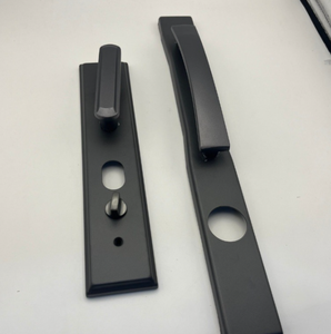 Poignée <span class=keywords><strong>de</strong></span> <span class=keywords><strong>porte</strong></span> universelle grise en fer robuste, à <span class=keywords><strong>action</strong></span> simple, avec panneau allongé pour portes d'entrée/<span class=keywords><strong>de</strong></span> sécurité - Product Image 1