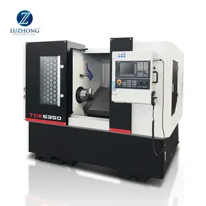 LUZHONG suíço tipo cnc cama torno inclinado com ferramentas ao vivo TCK6350